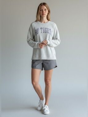Pressbox Light Gray 'LSU TIGERS' Pullover Sweatshirt